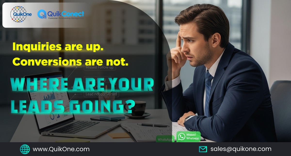 quikonesolution's tweet image. The Real Reason Leads Don’t Convert 

If You’re Getting More Inquiries but Fewer Conversions, Read This 👇
linkedin.com/pulse/real-rea… 

#LeadManagement #CRM #SalesConversion #CustomerExperience #DigitalGrowth #B2BSaaS #SalesTips #MarketingStrategy #QuikConect #BusinessGrowth