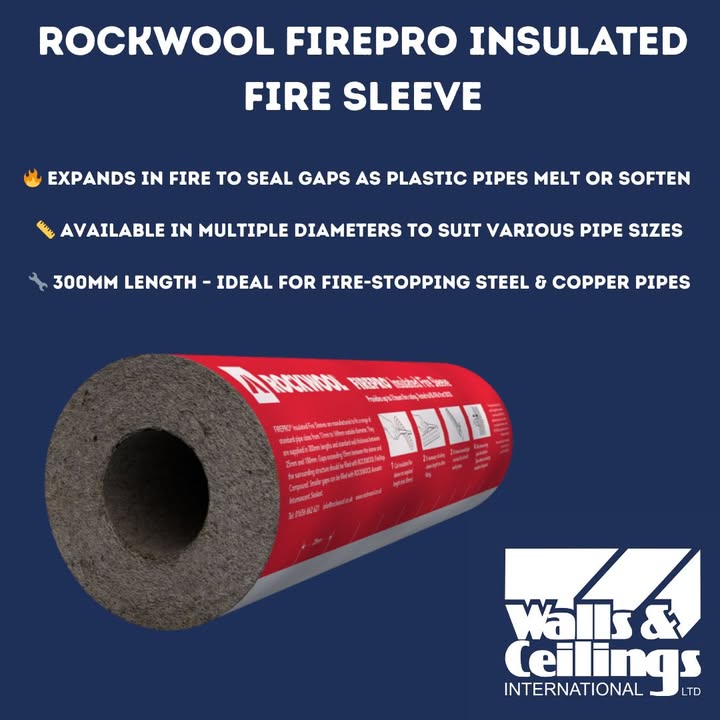Protect what matters with ROCKWOOL Insulated Fire Sleeves

Engineered with stone wool and graphite intumescent, they expand in heat to seal gaps around pipework – even as plastic pipes melt or soften.

Smart, reliable fire protection for your next project: ow.ly/mHko50W8Rr