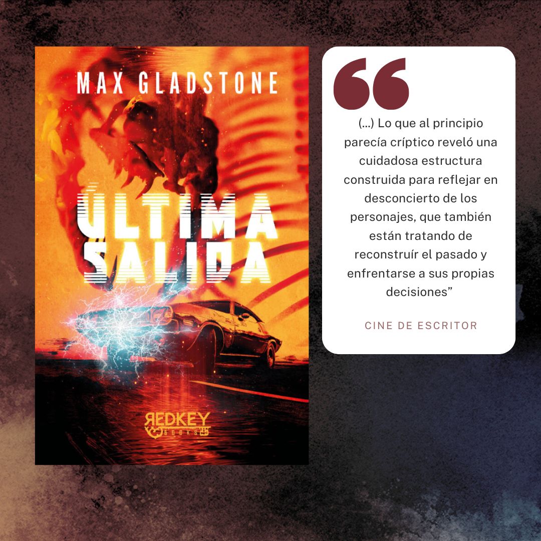 #Reseña de «Última salida», de Max Glasdtone, una novela ambientada "en  un mundo en ruínas, donde la frontera entre lo real y lo alternativo es  permeable y la magia nace del trauma". En <a href="/cinedeescritor/">Alba | Cine de Escritor</a>. cinedeescritor.blogspot.com/2025/08/resena…