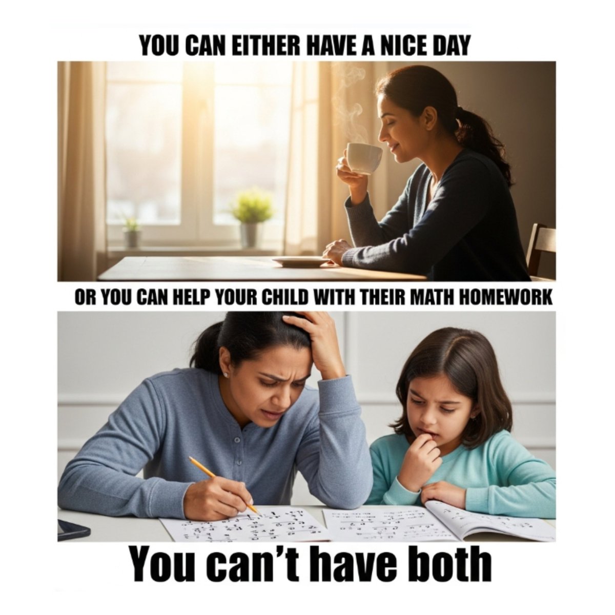 SapienKid's tweet image. Choose peace… or algebra. There is no in-between.

 #ParentLife #MathStruggles #SapienKid