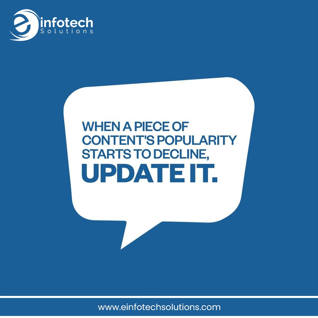 einfotechsol's tweet image. When your content starts losing traction, don’t delete it — update it!
Fresh content = better engagement + higher rankings.
Let Einfotech Solutions help you stay relevant.

🌐 einfotechsolutions.com

#ContentMarketing #ContentUpdate #SEOBoost #EinfotechSolutions #DigitalGrowth