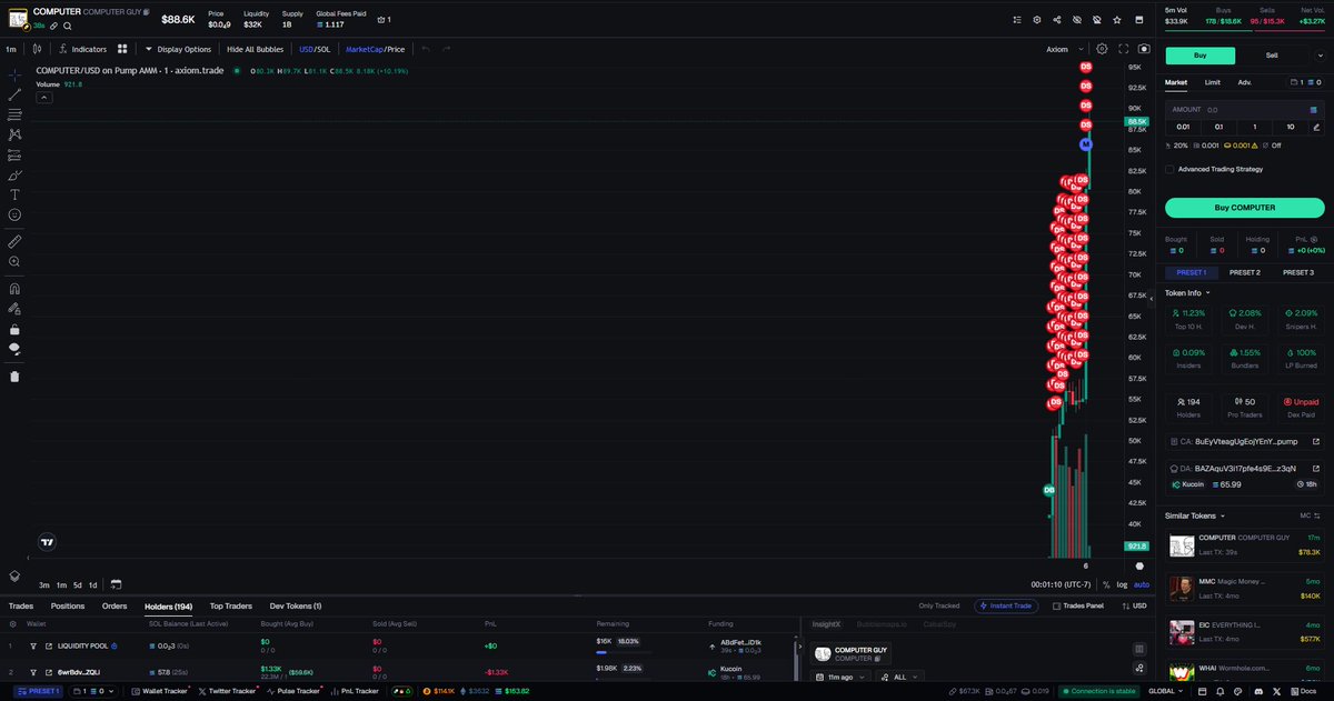 🚨  $COMPUTER - DANGER (Screenshot)
👉 CA: 8uEyVteagUgEojYEnYFSqYGBV24Rk5NAmUtSvoY8pump

🚩 Never buy rug pull tokens. I use all the necessary tools to analyze the token on the Axiom Trading Platform: axiom.trade/@scarlex

🥷 Alpha Calls: t.me/+RgOXykVcGPMyO…