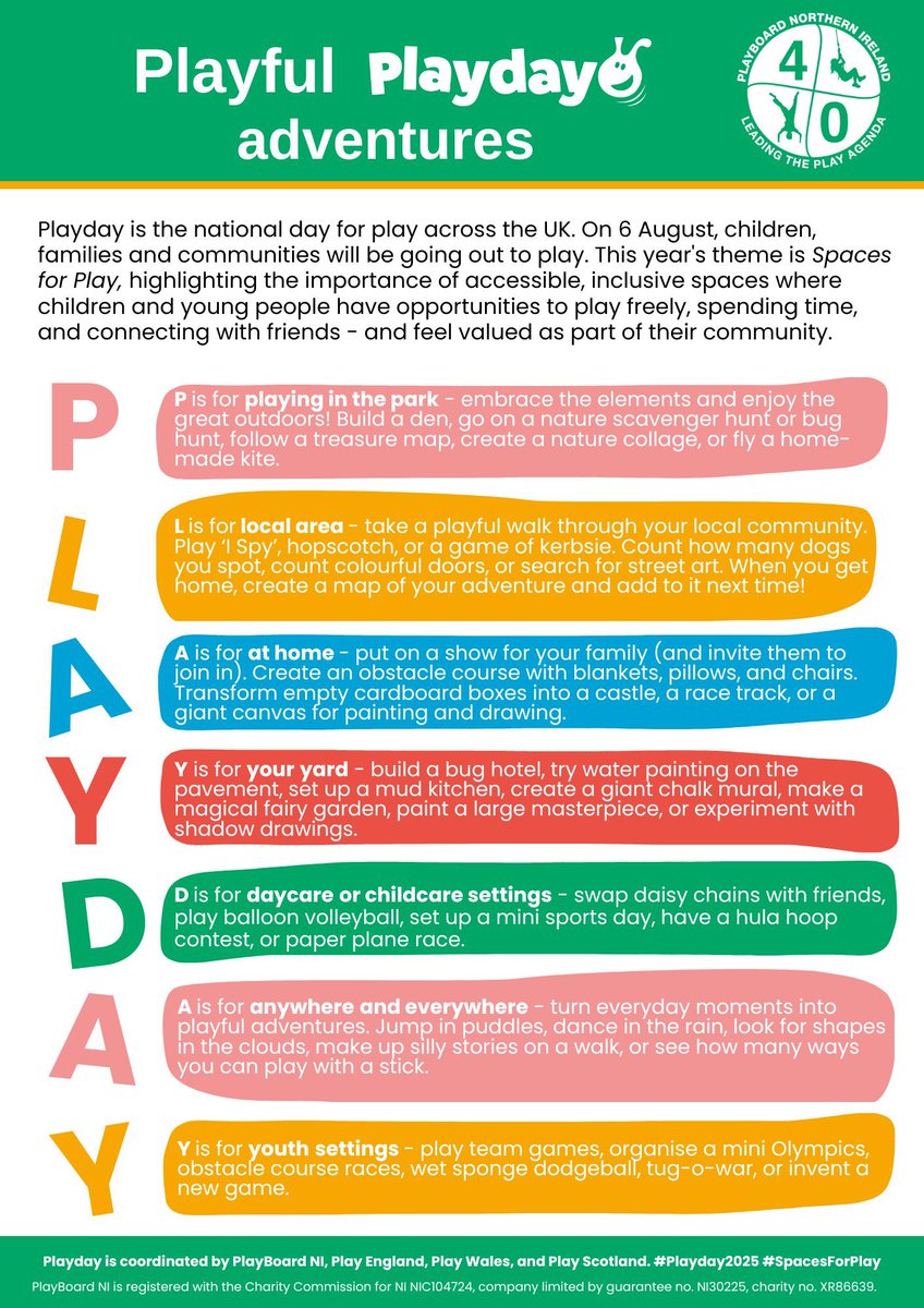 Play_Glos's tweet photo. It’s @NationalPlayday ! When UK play organisations come together to celebrate the power of play 🥳🤩😊

This year’s theme is #SpacesForPlay highlighting the need for access to quality playful spaces for children’s happiness &amp; development.

#PlayDay2025 #ItAllStartsWithPlay https://t.co/kPi4a5qQB2
