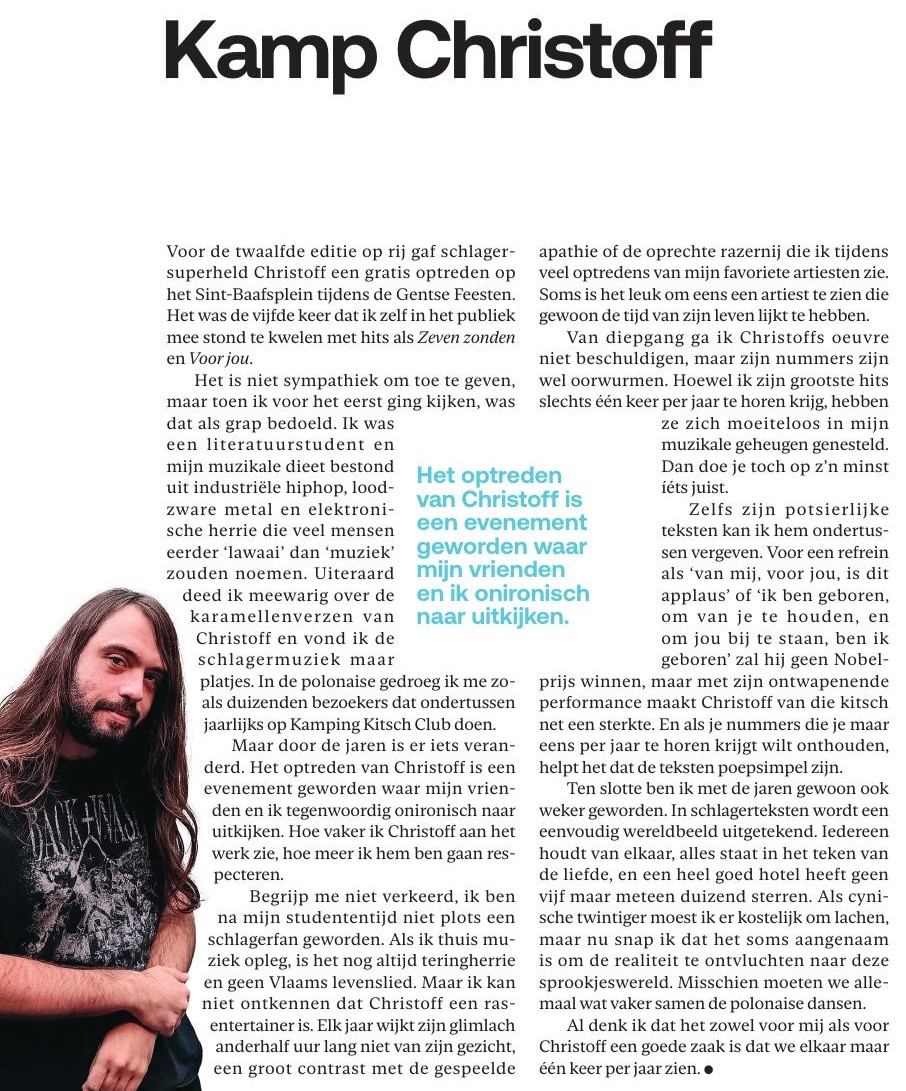 Van mij, voor jou (Christoff), is dit applaus 👏👏👏