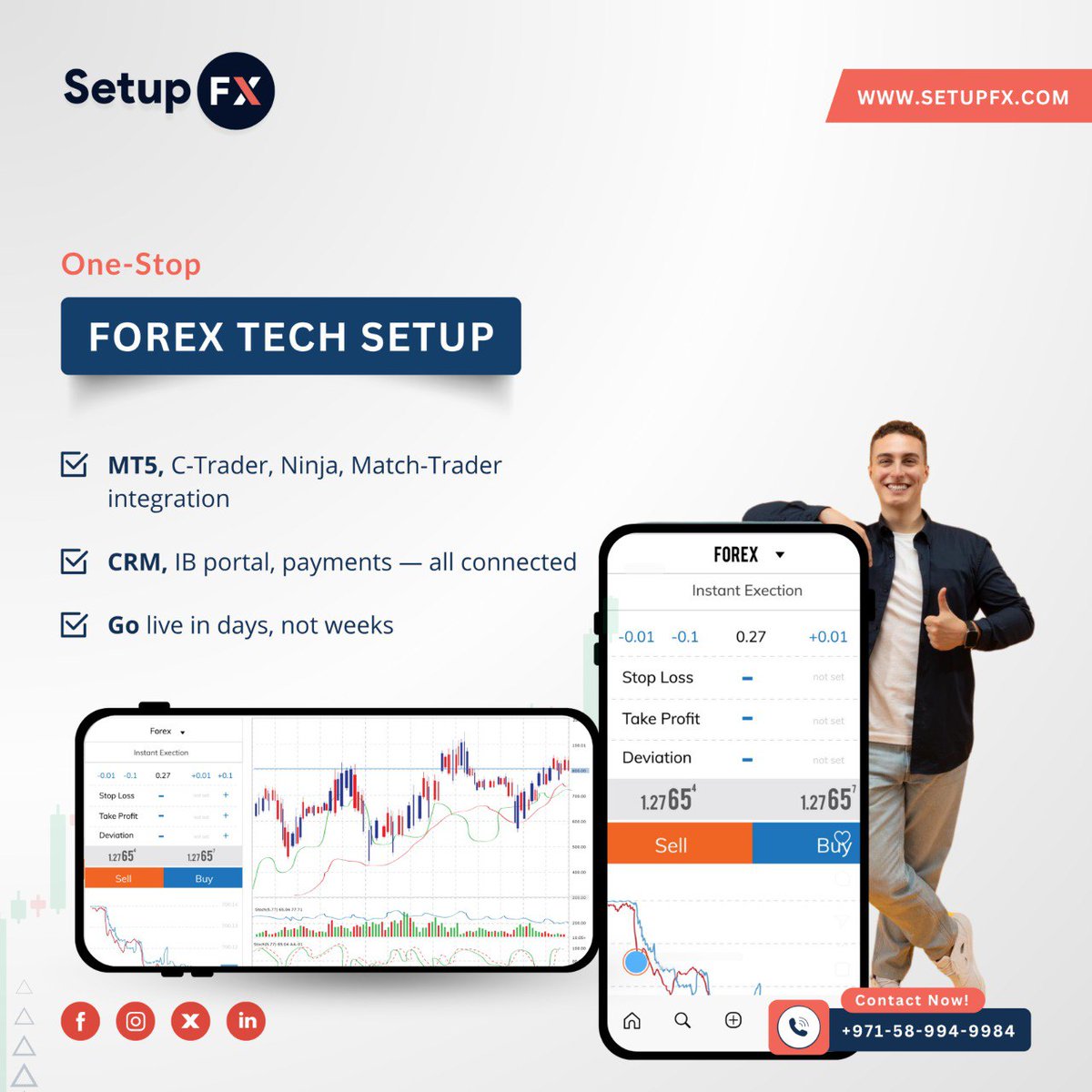 FxSetup's tweet image. 🚨 Tech troubles in your forex brokerage?

⚙️ Get fully integrated with SetupFX:
✔️ MT5, C-Trader, Match-Trader
✔️ CRM + IB + Payments — all connected
✔️ Go live in days, not weeks!
🚀 Smart tech = Fast growth.
🌐 setupfx.com
📞 +971-58-994-9984

#SetupFX #ForexTech