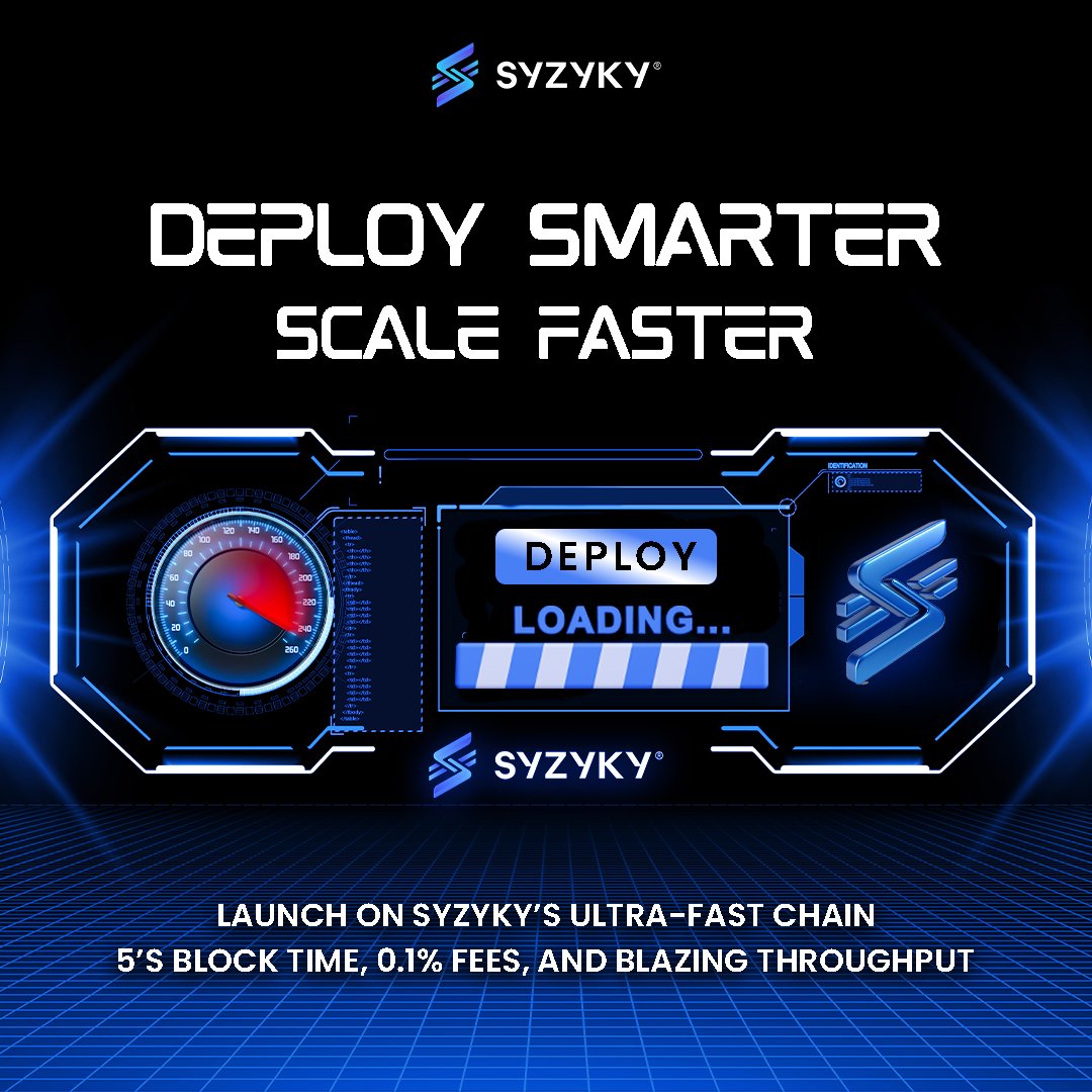 Deploy in Seconds. Scale Beyond Limits.

Say goodbye to delays — build, deploy, and grow on Syzyky’s lightning-fast blockchain.

🔹 5s Block Time
🔹 0.1% Fees
🔹 No Coding Needed

💻 Power your dApp journey now with $SYZ!

#Syzyky #TokenCreation #Web3MadeEasy #SYZ #CryptoBuilders