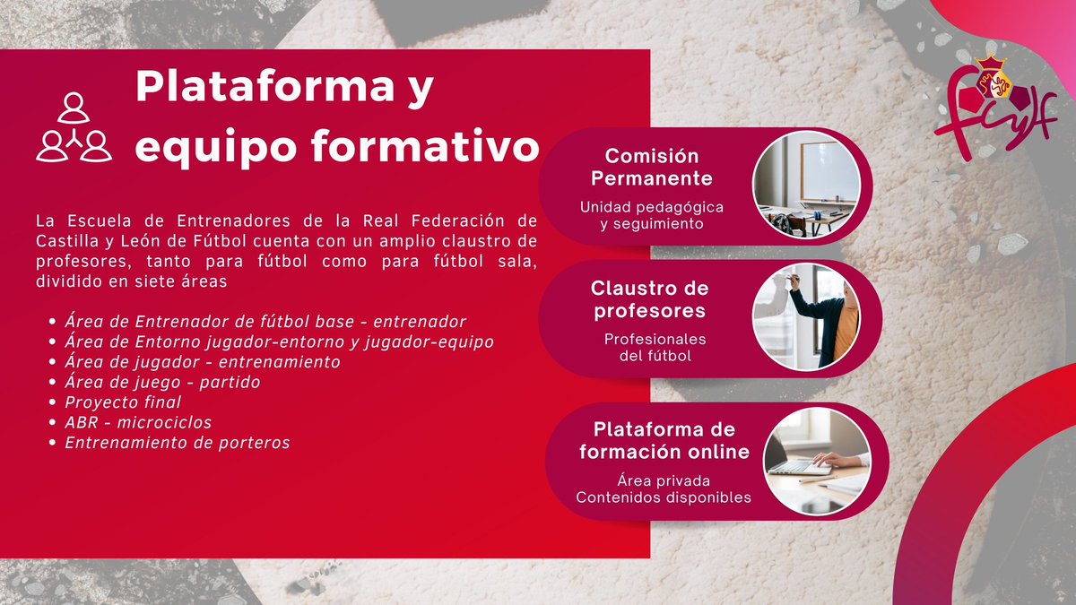 FCyLF's tweet photo. ¿ 👋 Ya conoces la nueva propuesta de formación de la Escuela de Entrenadores #RFCYLF 2025/2026 ⚽️ ?

 🗂 Convocatorias abiertas para los distintos niveles tanto en fútbol como en fútbol sala

ℹ️ https://t.co/80BrofNx9Z https://t.co/T4ATQc1jFr