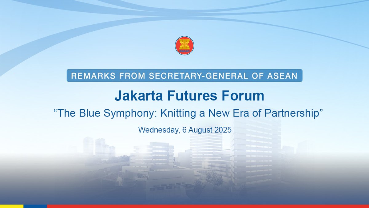 Secretary-General of ASEAN, Dr. Kao Kim Hourn, today delivered a pre-recorded keynote address at the Inaugural Plenary Session of the Jakarta Futures Forum, held in Jakarta, Indonesia. Under the theme “The Blue Symphony: Knitting a New Era of Partnership,” SG Dr. Kao highlighted