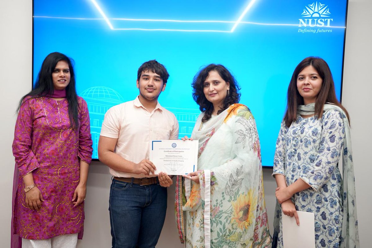 ThisIsNUST's tweet photo. The Fundamentals of Graphic Designing Training, organized by MARCOMS Directorate, concluded with an engaging closing ceremony that celebrated creativity, growth and hands-on learning.

#DefiningFutures #NUST #GraphicDesigning https://t.co/bvsljnow0a