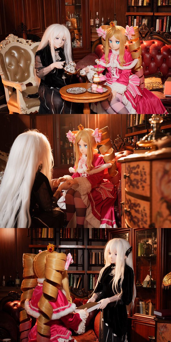 「……居然特意泡了贝蒂喜欢的红茶，多娜，你又在打什么算盘？」
「真是失礼呢，碧翠丝。对久违的‘母亲’连一句问候都没有吗？」

#リゼロ #ベアトリス #rezero #kigurumi #着ぐるみ #エキドナ