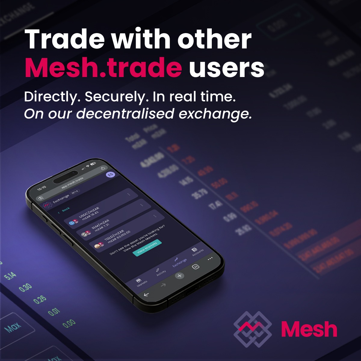 Mesh.trade’s decentralised exchange (DEX) enables registered users to trade directly with each other, securely and in real time.

Find out more: go.mesh.trade/x-mesh-decentr…

#opencapitalmarkets #smartassets #DeFi