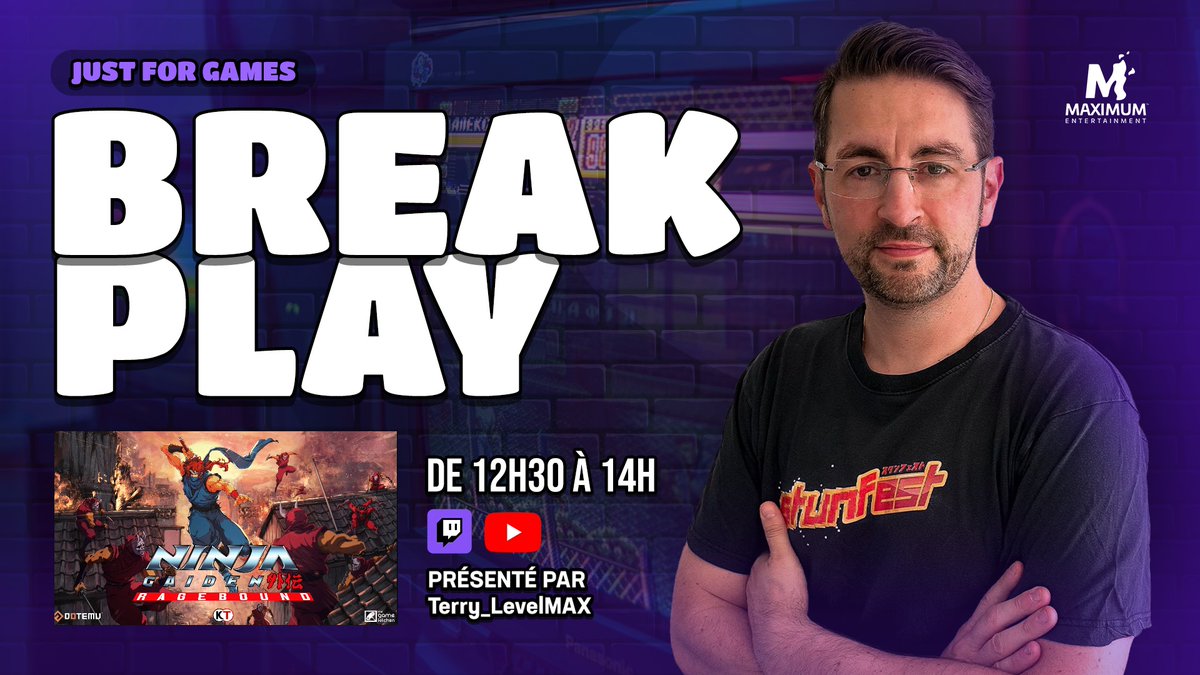 Terry & aussi sur ciel bleu (@terry_levelmax) on Twitter photo RDV à 12h30 sur la chaine de <a href="/MaxEnt_FR/">Maximum Entertainment France</a> pour un #BreakPlay découverte de #NinjaGaidenRagebound
Twitch : twitch.tv/justforgamesfr
Youtube : youtube.com/watch?v=4qeP95… RDV à 12h30 sur la chaine de <a href="/MaxEnt_FR/">Maximum Entertainment France</a> pour un #BreakPlay découverte de #NinjaGaidenRagebound
Twitch : twitch.tv/justforgamesfr
Youtube : youtube.com/watch?v=4qeP95…
