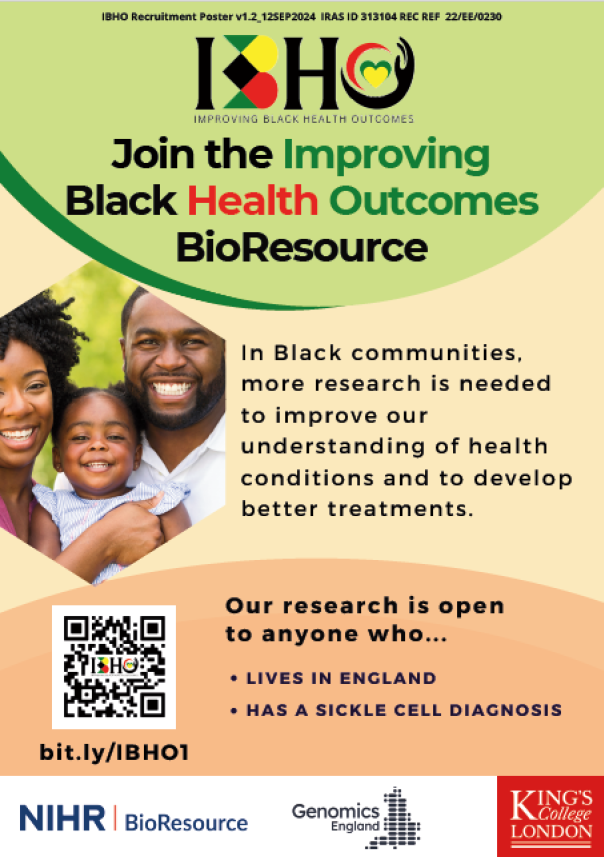 HCC East London and South East England (@hccelondonessex) on Twitter photo This month's study of the month is the <a href="/NIHRBioResource/">NIHR BioResource</a> <a href="/GenomicsEngland/">Genomics England</a> IBHO study.
This study aims to study health conditions affecting the black community in the UK.
If you are from a black ethnic background, with or without sickle cell/thalassemia you can sign up: This month's study of the month is the <a href="/NIHRBioResource/">NIHR BioResource</a> <a href="/GenomicsEngland/">Genomics England</a> IBHO study.
This study aims to study health conditions affecting the black community in the UK.
If you are from a black ethnic background, with or without sickle cell/thalassemia you can sign up:
