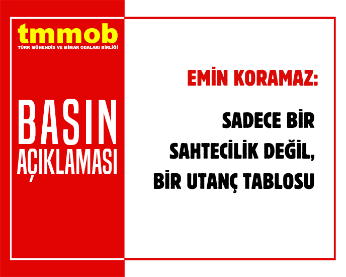 TMMOB Yönetim Kurulu Başkanı Emin Koramaz, son günlerde detayları ortaya çıkan sahte diploma soruşturması üzerine 6 Ağustos 2025 tarihinde bir basın açıklaması yaptı.

tmmob.org.tr/icerik/sadece-…
