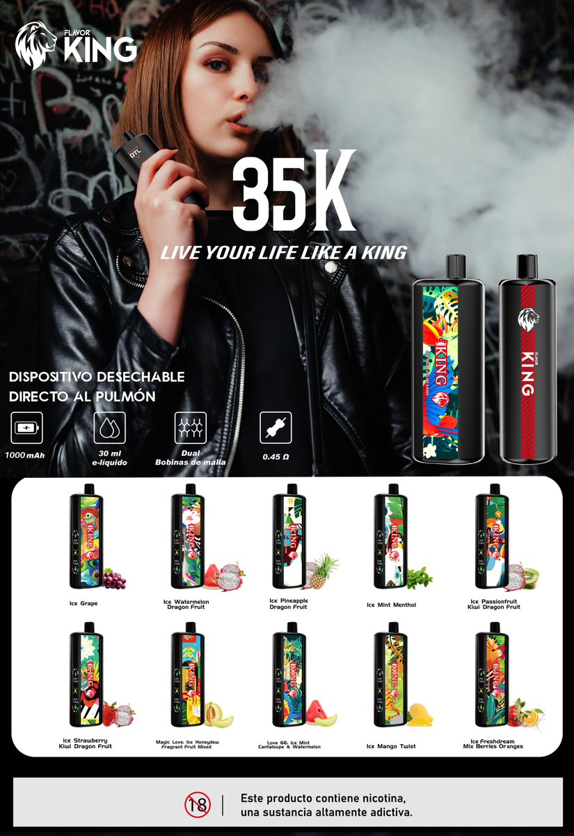 AliceCu8's tweet photo. Flavor King 35k
DTL style
Distributor in Paraguay

#oemvape #vapedtl #newfashion #vapenew #flavorking #refillvape #disposablevape #vapepen #vapekit #vaporizer #vape2025 #vapeparaguay #vapeecd #aedshop https://t.co/NAUdQgpaQn