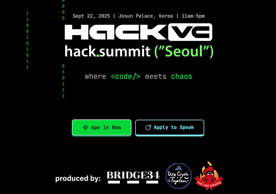FIREANT (@rokmcfireant) on Twitter photo ๐ Hack Summit Seoul
Hack VC <a href="/hack_vc/">Hack VC</a> Hack ์๋ฐ์ด ํ๊ตญ์์ ๊ฐ์ต๋ฉ๋๋ค. <a href="/Bridge34__/">Bridge34</a> <a href="/ROKMCFIREANT/">FIREANT (ร,G) ๐ ๐๏ธ โฆ KR ๐</a> <a href="/Edward__Park/">๐ Wecryptotogether (ร,G)๐โณ๏ธ</a> ๊ฐ์ด ํ์ฌ ์ค๋น๋ฅผ ํด๋ดค์ต๋๋ค.
์ผ์ : 9 ์ 22์ผ
์ฅ์ : ์์ง ๋ชฐ๋ฃจ
์ ์ฒญ ํผ : lu.ma/gbq4agad
* ์ฐธ๊ณ ๋ก ์ฌ๊ธฐ ์ค๋ ํ๋ก์ ํธ๋ค ๋ณด๋๊น ์์ด๋๋ ๊ธฐ๋ฅ์ฐจ๊ฒ ์คฌ๋ ๐ Hack Summit Seoul
Hack VC <a href="/hack_vc/">Hack VC</a> Hack ์๋ฐ์ด ํ๊ตญ์์ ๊ฐ์ต๋ฉ๋๋ค. <a href="/Bridge34__/">Bridge34</a> <a href="/ROKMCFIREANT/">FIREANT (ร,G) ๐ ๐๏ธ โฆ KR ๐</a> <a href="/Edward__Park/">๐ Wecryptotogether (ร,G)๐โณ๏ธ</a> ๊ฐ์ด ํ์ฌ ์ค๋น๋ฅผ ํด๋ดค์ต๋๋ค.
์ผ์ : 9 ์ 22์ผ
์ฅ์ : ์์ง ๋ชฐ๋ฃจ
์ ์ฒญ ํผ : lu.ma/gbq4agad
* ์ฐธ๊ณ ๋ก ์ฌ๊ธฐ ์ค๋ ํ๋ก์ ํธ๋ค ๋ณด๋๊น ์์ด๋๋ ๊ธฐ๋ฅ์ฐจ๊ฒ ์คฌ๋