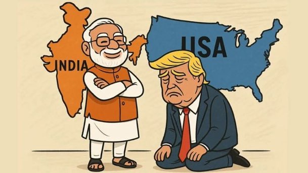 <a href="/SupriyaShrinate/">Supriya Shrinate</a> <a href="/priyankagandhi/">Priyanka Gandhi Vadra</a> झुकती है दुनिया झुकाने वाला चाहिये 
ट्रंप एक जोकर बनकर रह गया है
कल पत्रकारो ने ट्रंप से सवाल किया कि जब अमेरिका रूस से खाद, रसायन ख़रीद रहा है तो भारत 🇮🇳 पर प्रतिबंध क्यो, तो ट्रंप बगले झांकने लगा
चमचो ज़्यादा मत उछलो, थोड़ा इंतज़ार करो 
और हो सके तो भारत 🇮🇳 की ट्राफ़ से बोलो