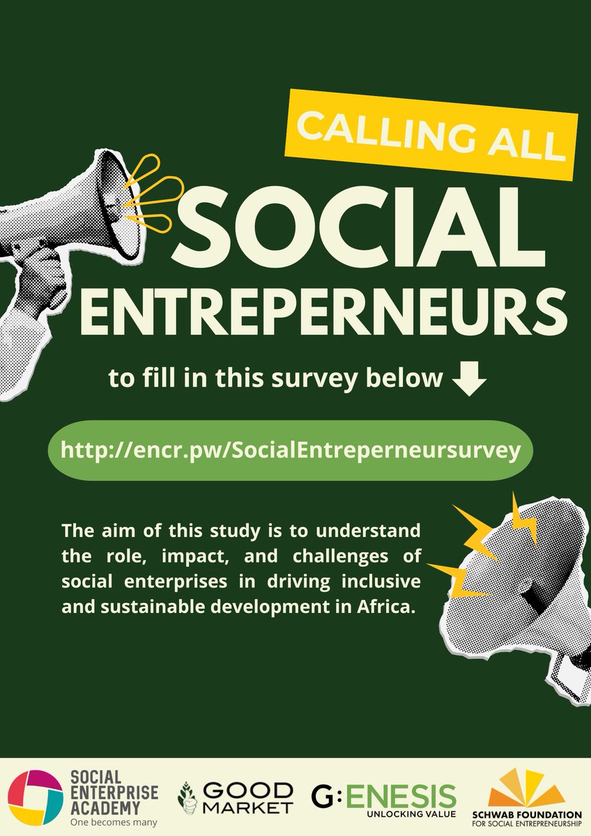Join the movement!   

Complete the State of Social Enterprise Africa Survey and become part of a global community of nearly 5,000 social enterprises in 118 countries absolutely free!  

Join Now: lnkd.in/gFNgdhGw 
#socialenterprise #impactentrepreneurship