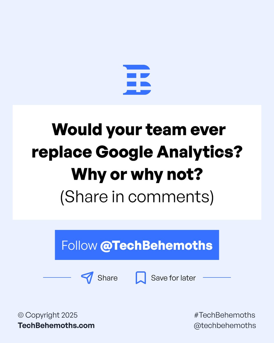 Marketing leads analytics use; Sales &amp; C-levels not far behind.

📊 50% of teams use 3–5 tools
⚡ 52.4% already use AI-powered tracking
Key needs: cost, ease, integration

Insights from 830 IT firms: techbehemoths.com/blog/analytics…
#TechBehemoths