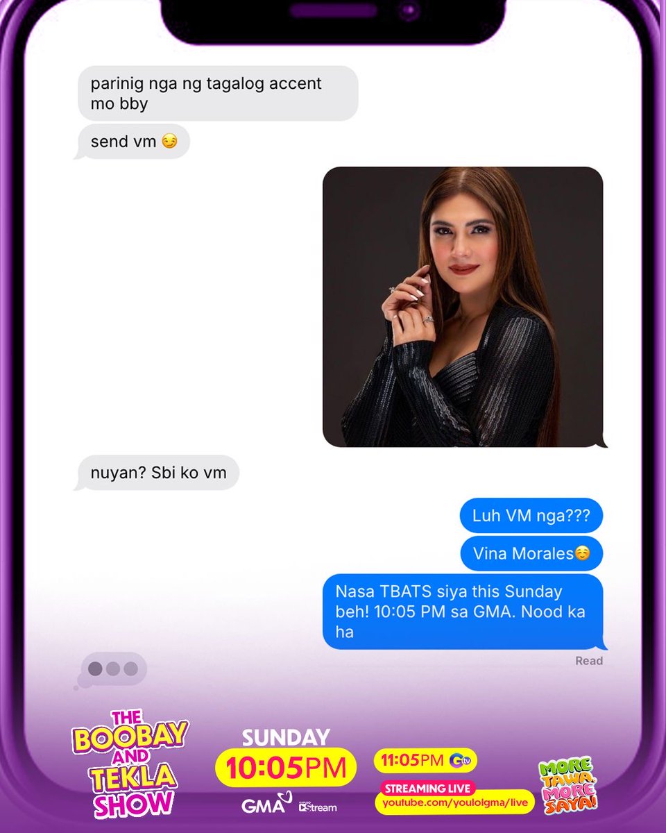 Kita-kits this Sunday, beh! 😉

Abangan si Vina Morales this August 10 para sa #MoreTawaMoreSaya weekend! Tutok na sa #TBATS, this Sunday ng 10:05 PM sa GMA! 😉💋