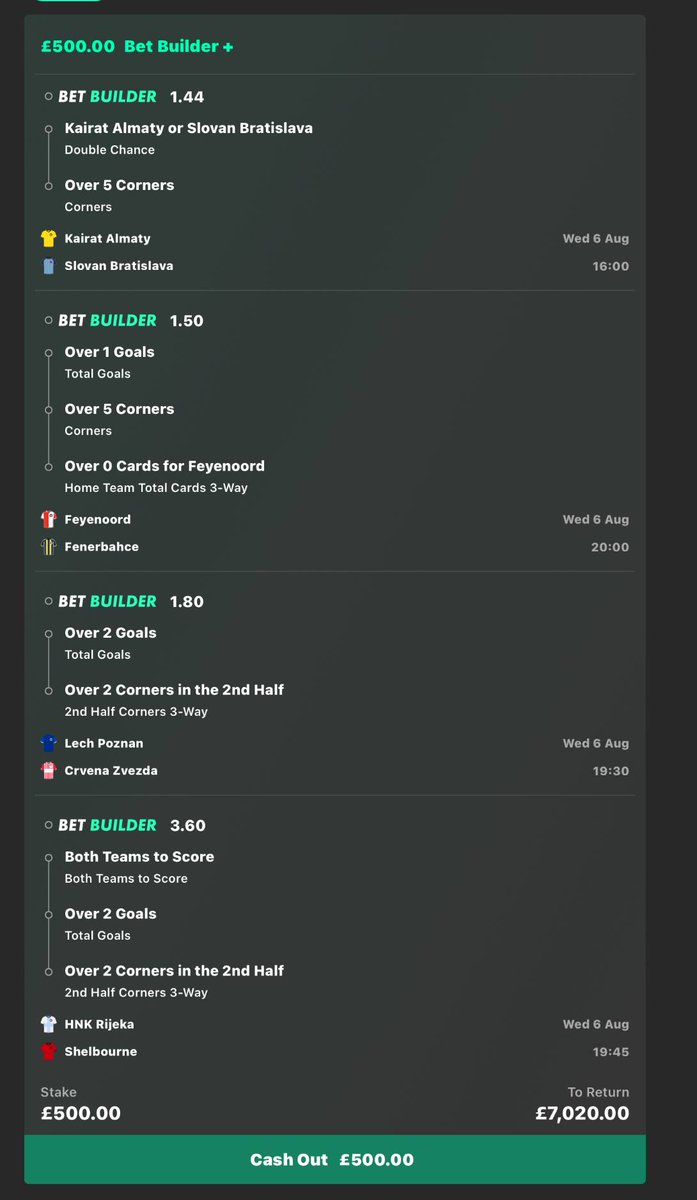 DailyBettingPot's tweet photo. £500.00 INTO £7,000.00💷😍

CHAMPIONS LEAGUE BET BUILDER ACCA  ⚽️

IF THIS WINS I WILL GIVE £1,000 TO 2 PEOPLE WHO ❤️,COMMENT "YES" AND RETWEET THIS POST.

BRING IT ON🤌 https://t.co/3ReroMALlV
