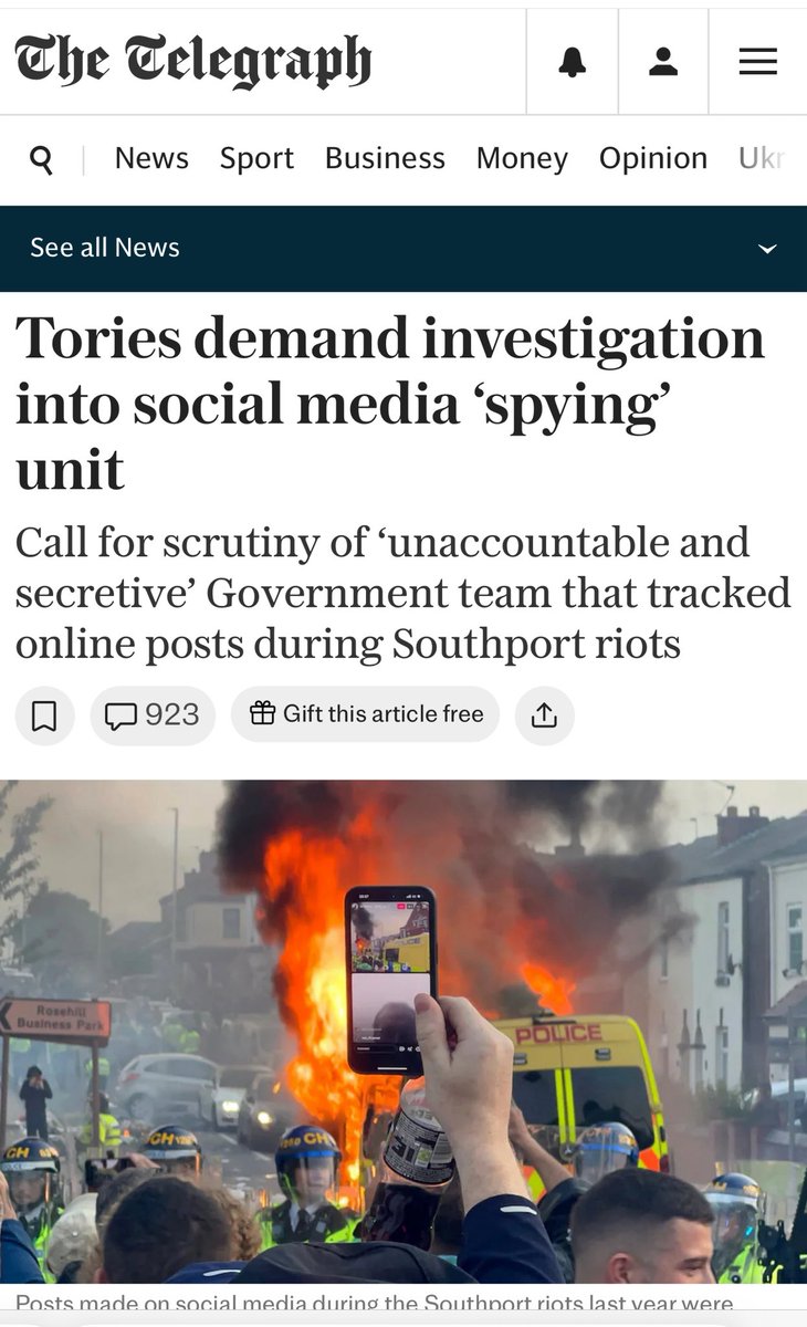 From the same party that spied on lockdown opponents...

The Tories only care about civil liberties when in opposition. Which is why that's where they will remain, indefinitely.