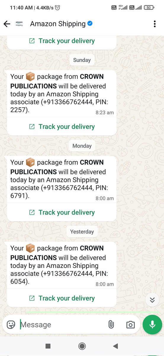 Bikramkumar07's tweet photo. @amazonIN @awscloud @amazon @AmazonHelp @amazonmusic

Amazon delivery boys call but do not say anything, and finally the phone gets disconnected and you get a message that the delivery has failed. This drama will continue for two-three days and your curier will be returned. https://t.co/9NpqQ9HPxH