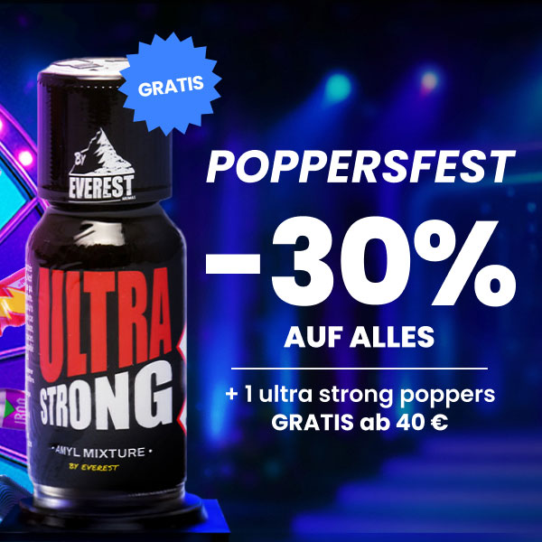 💥🎉 POPPERSFEST 🎉💥

Jetzt ist die perfekte Zeit, Ihren Vorrat aufzufüllen:

✅ -30 % auf ALLES – ja, wirklich ALLES!
✅ Ab 40 € schenken wir Dir 1 Ultra Strong Poppers gratis dazu!

➡️ euro-poppers.de
