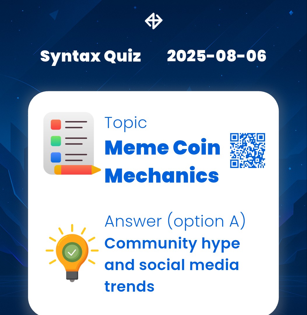 Fathergab1's tweet image. Wednesday, 06 August 2025

Correct pattern for the Vault Task on @SyntaxVerse today 
Syntax general quiz answers:👇

Syntax vault~ 2345
#SyntaxVersequiz #Syntaxquiz