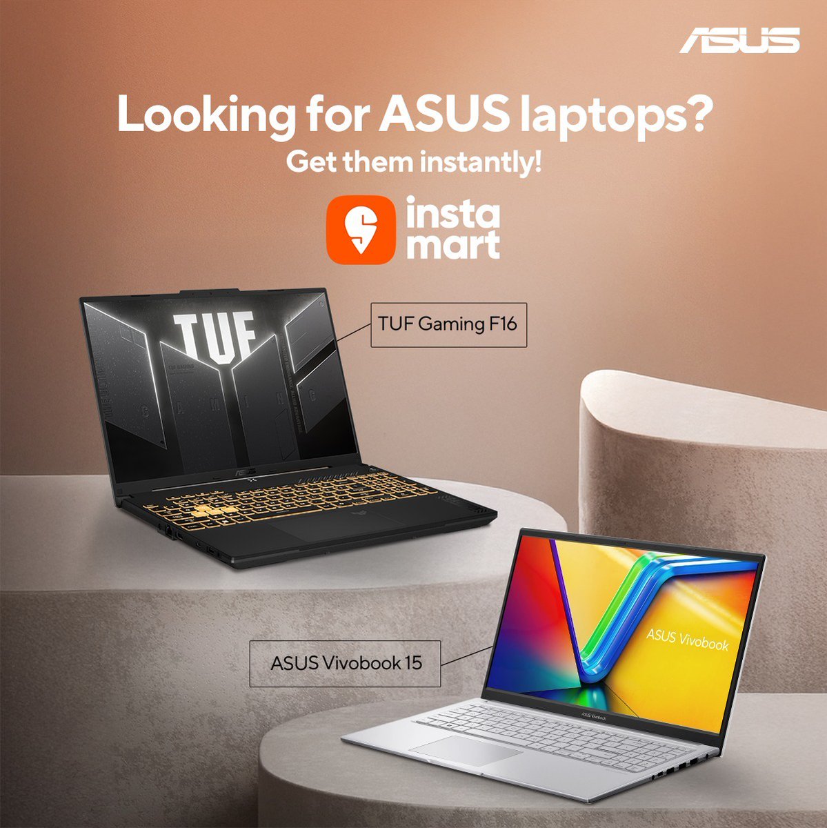 The ASUS Vivobook Go 15, Vivobook 15, and TUF Gaming F16 are now up for grabs on Swiggy Instamart.😍

With quick commerce stepping into tech, could this be the beginning of a shift away from Amazon and Flipkart in India?🤔