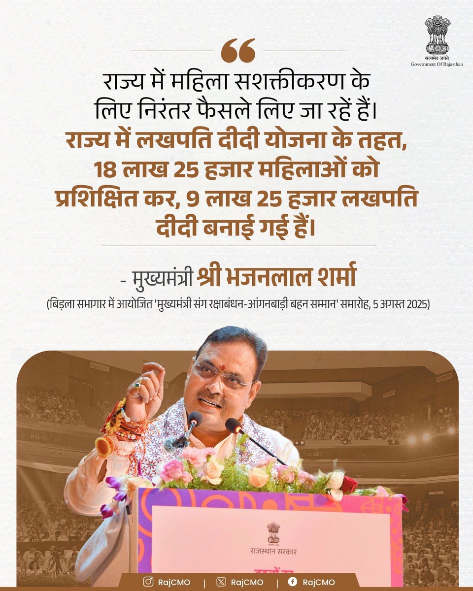 CMO Rajasthan (@rajcmo) on Twitter photo рд░рд╛рдЬреНрдп рдореЗрдВ рдорд╣рд┐рд▓рд╛ рд╕рд╢рдХреНрддреАрдХрд░рдг рдХреЗ рд▓рд┐рдП рдирд┐рд░рдВрддрд░ рдлреИрд╕рд▓реЗ рд▓рд┐рдП рдЬрд╛ рд░рд╣реЗ рд╣реИрдВред
<a href="/BhajanlalBjp/">Bhajanlal Sharma</a>
#рдЖрдкрдгреЛ_рдЕрдЧреНрд░рдгреА_рд░рд╛рдЬрд╕реНрдерд╛рди рд░рд╛рдЬреНрдп рдореЗрдВ рдорд╣рд┐рд▓рд╛ рд╕рд╢рдХреНрддреАрдХрд░рдг рдХреЗ рд▓рд┐рдП рдирд┐рд░рдВрддрд░ рдлреИрд╕рд▓реЗ рд▓рд┐рдП рдЬрд╛ рд░рд╣реЗ рд╣реИрдВред
<a href="/BhajanlalBjp/">Bhajanlal Sharma</a>
#рдЖрдкрдгреЛ_рдЕрдЧреНрд░рдгреА_рд░рд╛рдЬрд╕реНрдерд╛рди