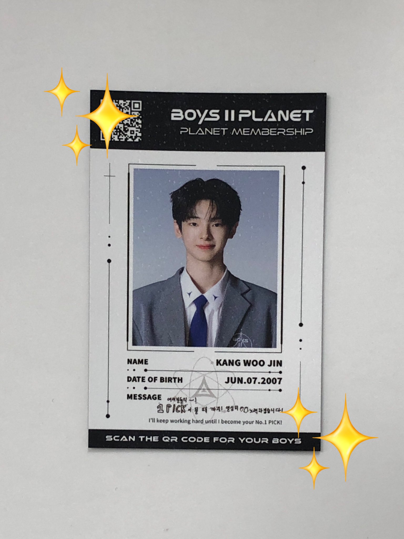 BOYS Ⅱ PLANET KCON LA 限定 トレカ　カン•ウジン BOYS Ⅱ PLANET KCON LA 限定 トレカ カン•ウジン（D.Oの