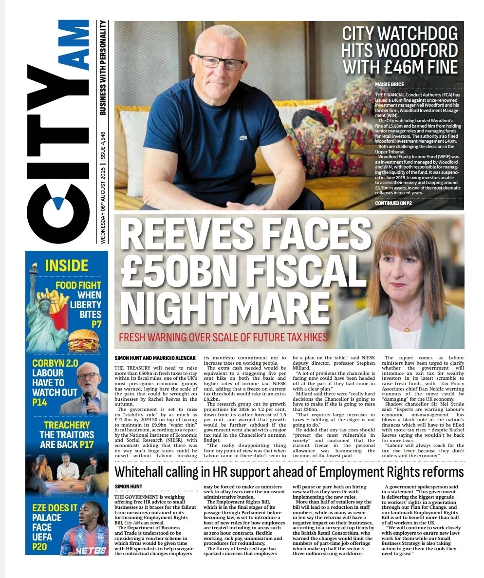 Wednesday's <a href="/CityAM/">City A.M.</a> front page