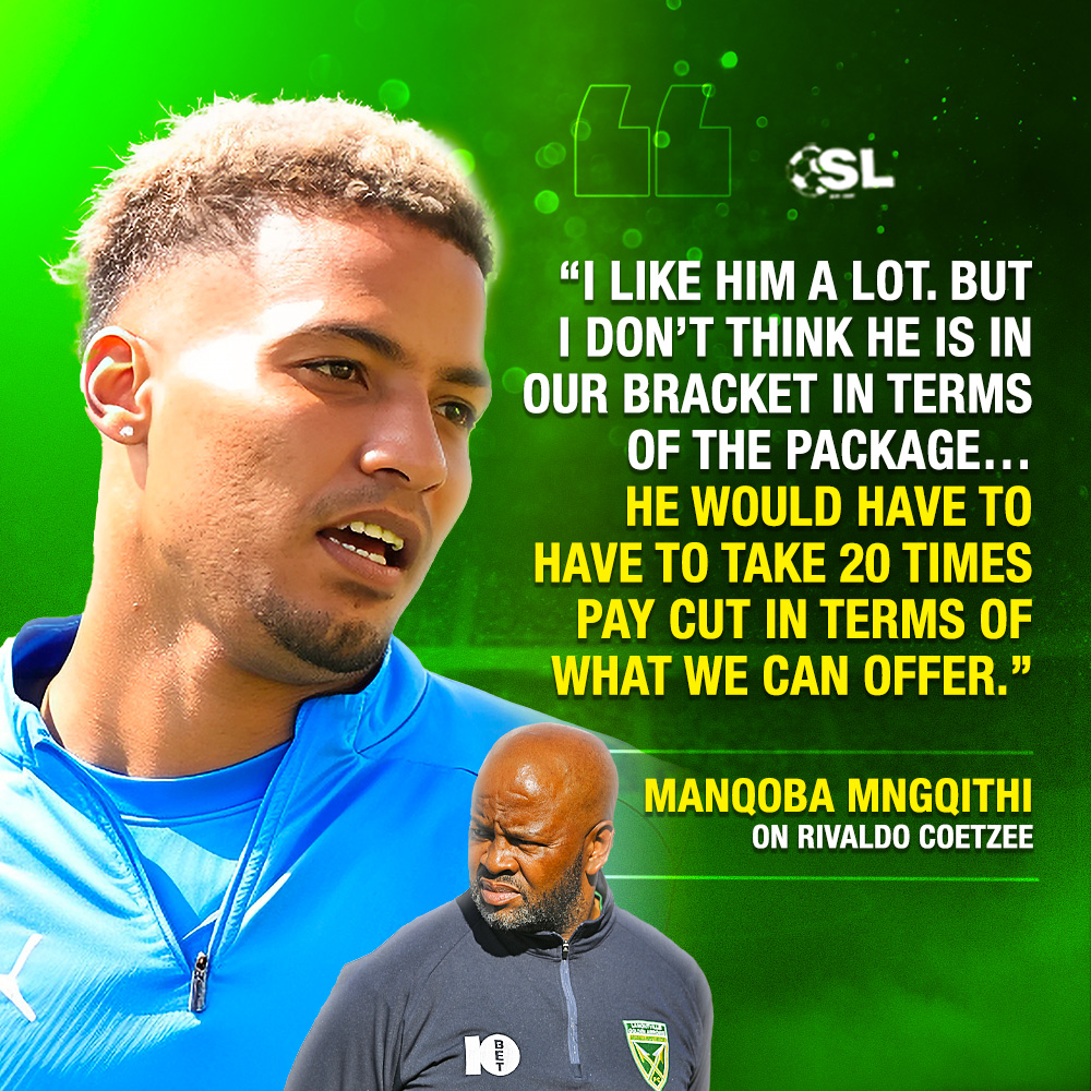 Golden Arrows coach Manqoba Mngqithi reveals the possible stumbling block in bringing Rivaldo Coetzee to the KwaZulu-Natal based side.

MORE: ow.ly/kOmb50WAvvI