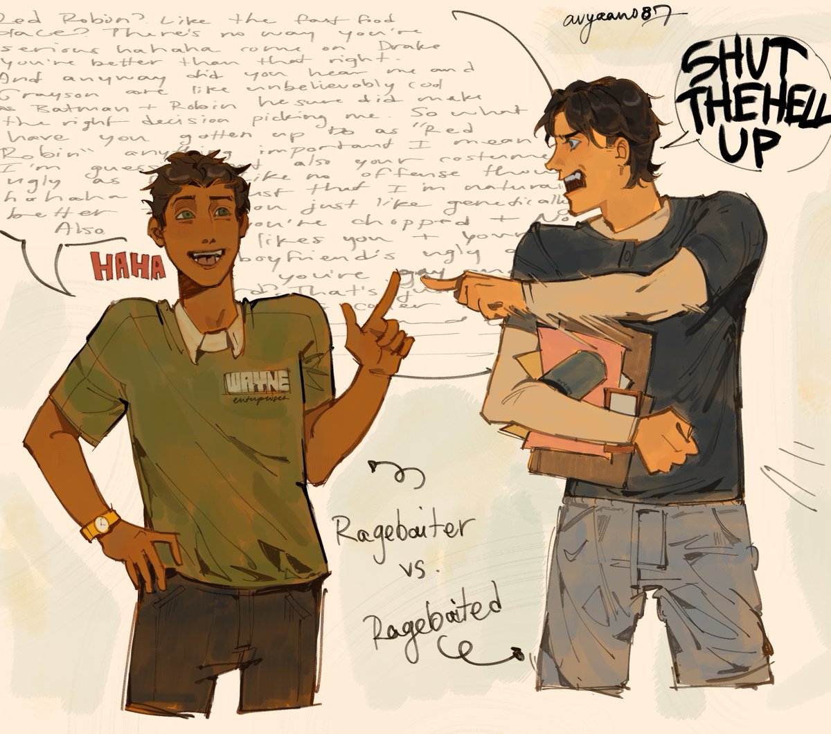 avyaan087's tweet image. [dc comics] was mad as fuck at my little brother so i drew this #timdrake #damianwayne