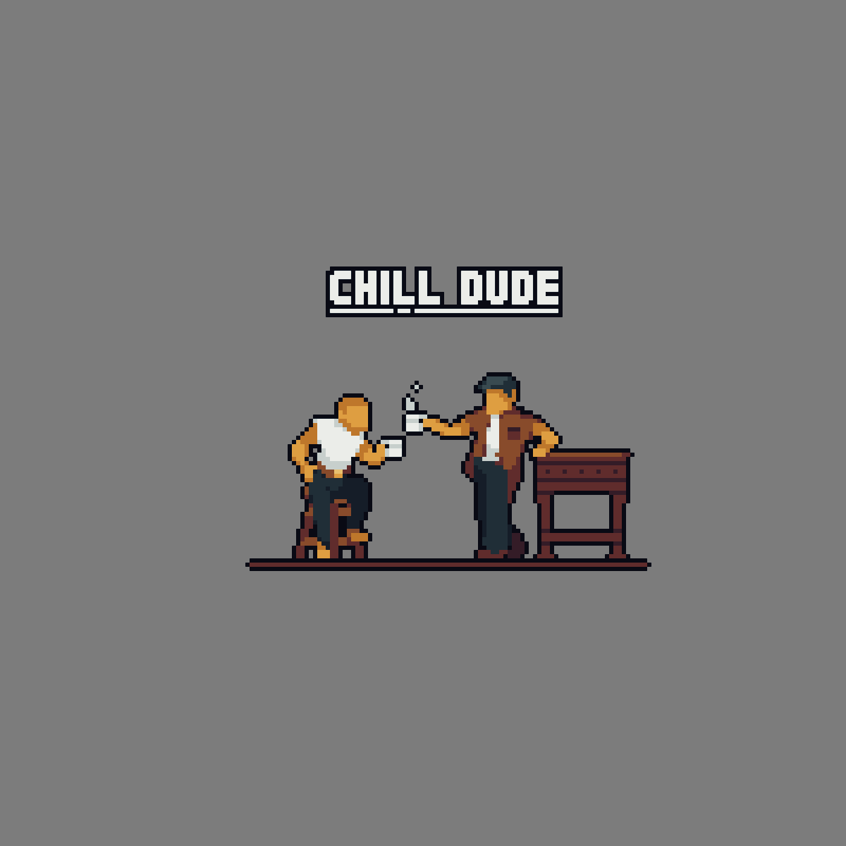 PixelExplosive's tweet image. chill dude for a while🍻 #pixelart #gamedev #2dgames #ドット絵 #gameassets