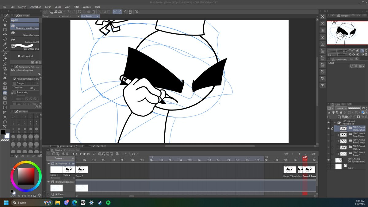 Moving onto the Inking stage of my animation! 
This is my most detailed piece yet- I'm excited to show it off!