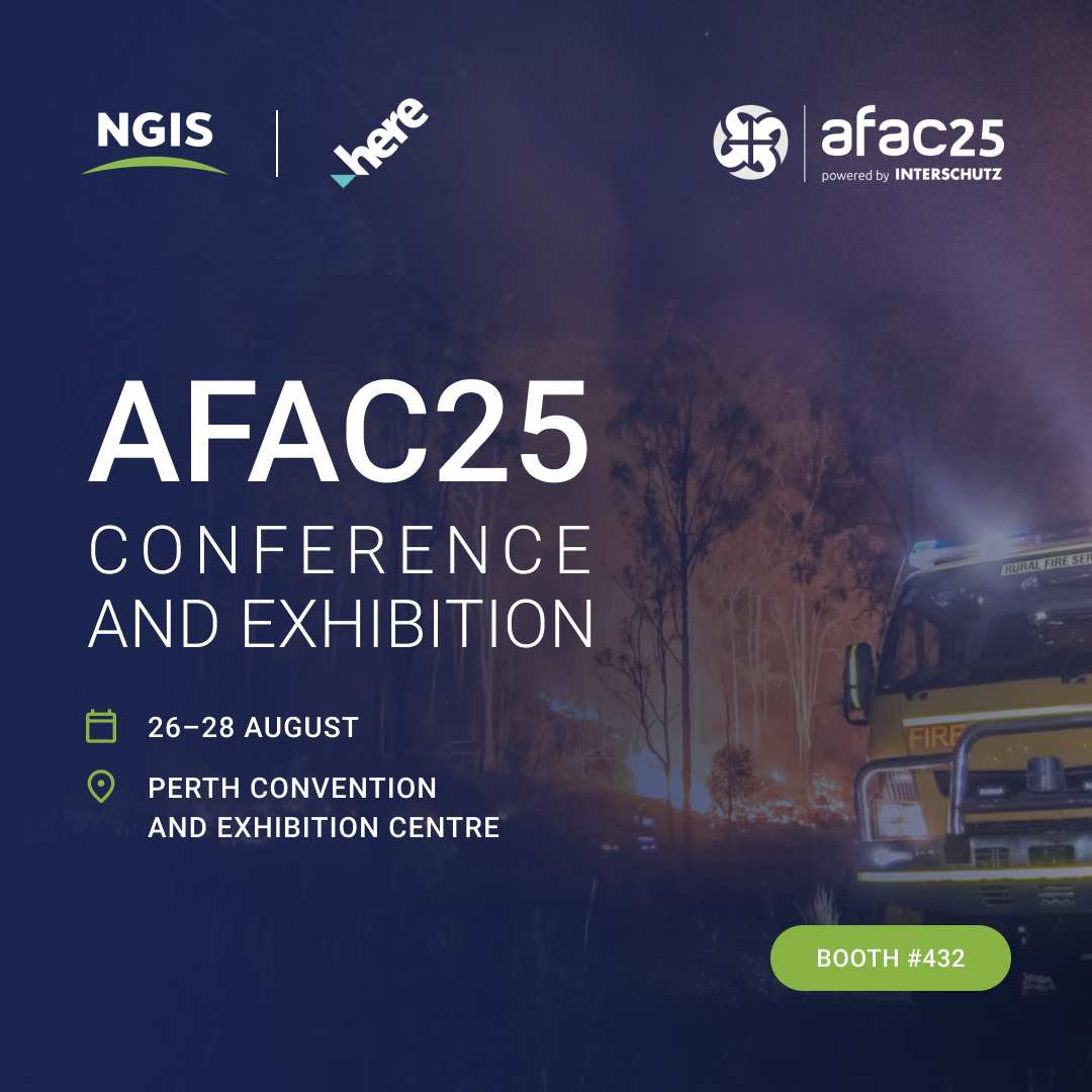 ngis_australia's tweet image. Meet NGIS and @HERE at AFAC, 26–28 August, Perth Convention and Exhibition Centre, Booth #432. Explore how advanced geospatial solutions are transforming emergency management.

#LocationIntelligence #EmergencyManagement #GeospatialSolutions