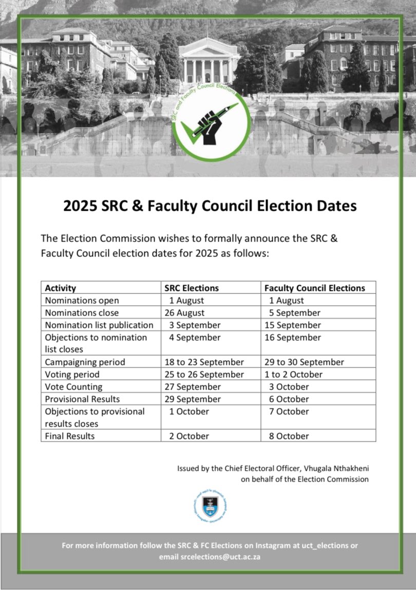 UCT SRC & Faculty Council Elections tweet media