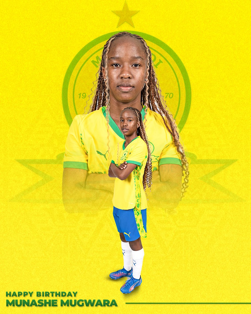 Yellow Family!👆 Let’s wish our midfielder, Munashe Mugwara, a fantastic birthday! 🎉

Have a great day Nashe! 🎈

#SundownsLadies #AreyengMasandawana #HappyBirthdayNashy