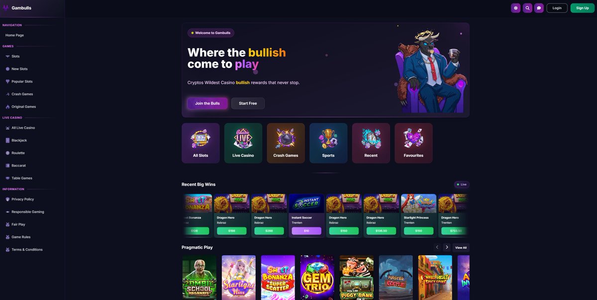 The best casino in the world has gone online today!!! 

Be sure to check it out.

gambulls.com