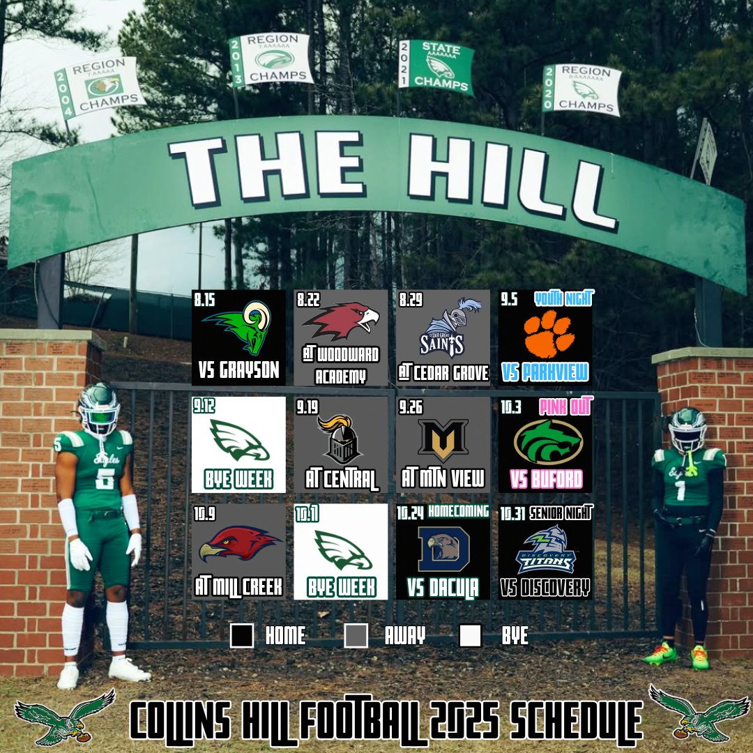 ITS ABOUT THAT TIME! 😈

Join us tomorrow as the eagles kick off the season with an exhibition game at <a href="/lithiaspringsfb/">Lithia Springs FB</a>! Game time is 7pm.  

We look forward to seeing you all this season!

#FORTHEHILL 🦅