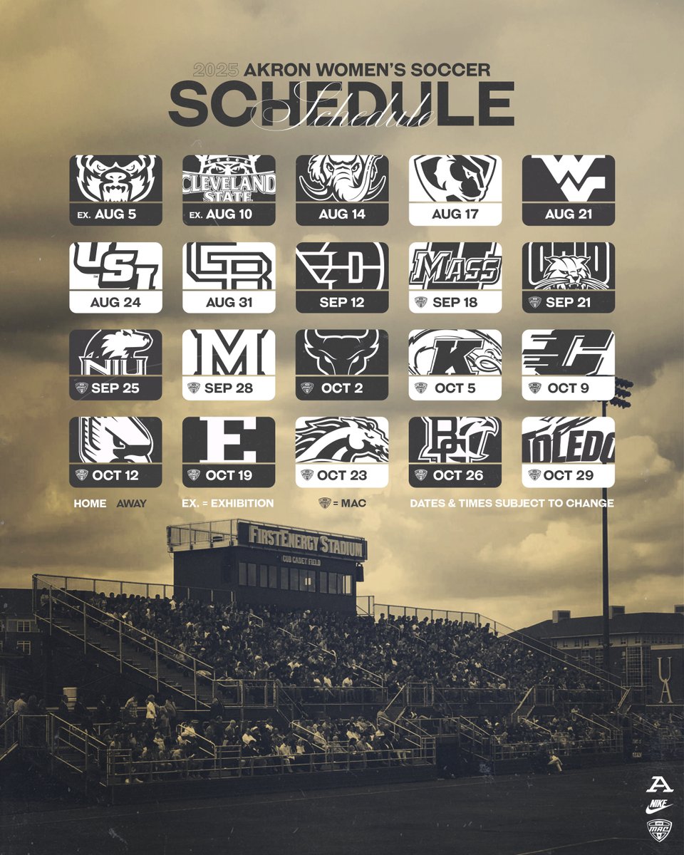 Akron Women's Soccer (@zipswsoc) on Twitter photo .<a href="/ZipsWSOC/">Akron Women's Soccer</a> Unveils Complete 2025 Women's Soccer Schedule
#GoZips | #MakeTheClimb | <a href="/ZipsWSOC/">Akron Women's Soccer</a> 🦘
Release 👉 tinyurl.com/22seagr6
2025 Schedule 👉 tinyurl.com/2dqpt4nw
Purchase Single-Game Tickets 👉 tinyurl.com/2y6bj6bu .<a href="/ZipsWSOC/">Akron Women's Soccer</a> Unveils Complete 2025 Women's Soccer Schedule
#GoZips | #MakeTheClimb | <a href="/ZipsWSOC/">Akron Women's Soccer</a> 🦘
Release 👉 tinyurl.com/22seagr6
2025 Schedule 👉 tinyurl.com/2dqpt4nw
Purchase Single-Game Tickets 👉 tinyurl.com/2y6bj6bu