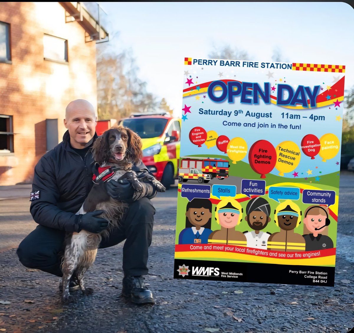 WMFS Fire Investigation Dog (@wmfsfiredog) on Twitter photo Why not come along to Perry Barr Fire Station Open Day on Saturday 9th, a great family day out and meet Giddy. Hope to see you there. <a href="/WestMidsFire/">West Midlands Fire Service</a> <a href="/WMFSPerryBarr/">Perry Barr Fire Station</a> Why not come along to Perry Barr Fire Station Open Day on Saturday 9th, a great family day out and meet Giddy. Hope to see you there. <a href="/WestMidsFire/">West Midlands Fire Service</a> <a href="/WMFSPerryBarr/">Perry Barr Fire Station</a>