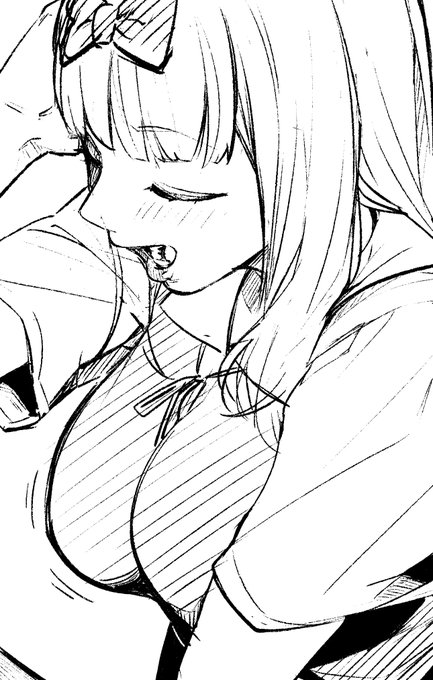 作業のイキヌキで描いた
千花ちゃんの落書き🎀 