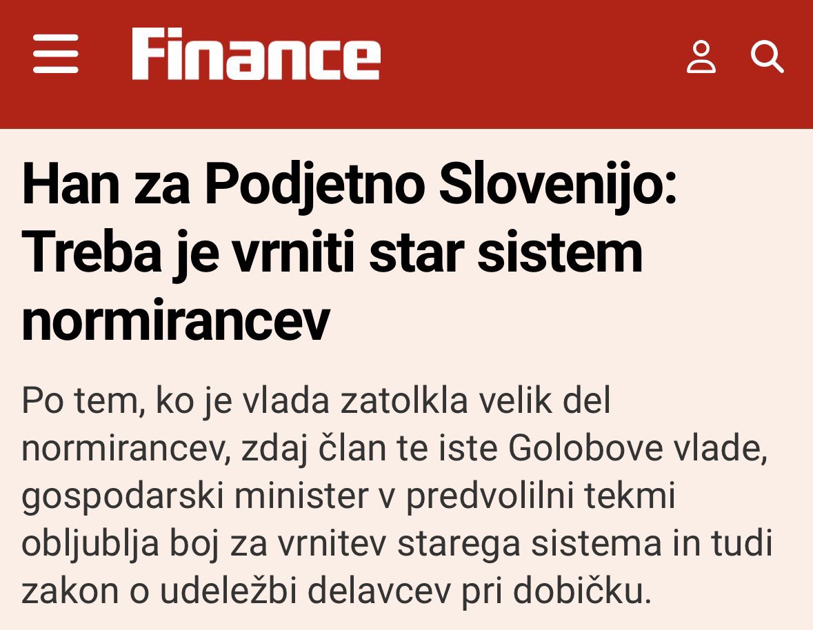 Matjaž Han zakaj bi čakali do volitev? Normirance lahko rešimo že septembra! NSi je vložila zakon, ki vrača star sistem normirancev. Z glasovi SD in opozicije bo sprejet. 

Nabijanje davkov je pravi “fetiš” te vlade. Vrnimo vsaj sistem normirancev in pustimo ljudem, da delajo.
