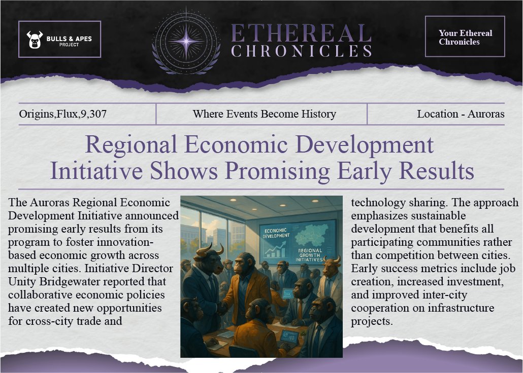 Auroras Regional Economic Initiative shows promising early results! 

Collaborative policies create cross-city trade and technology sharing opportunities. 

Sustainable development approach benefits all communities through cooperation rather than competition.
