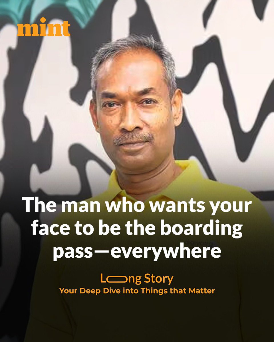 #MintLongStory | Suresh Khadakbhavi, the architect of Digi Yatra, is reshaping how India flies- with just your face. 

Now, he's taking his vision global, even as privacy questions grow.
Read to know more 👇
livemint.com/technology/dig…

Trust our hard work, subscribe to #MintPremium