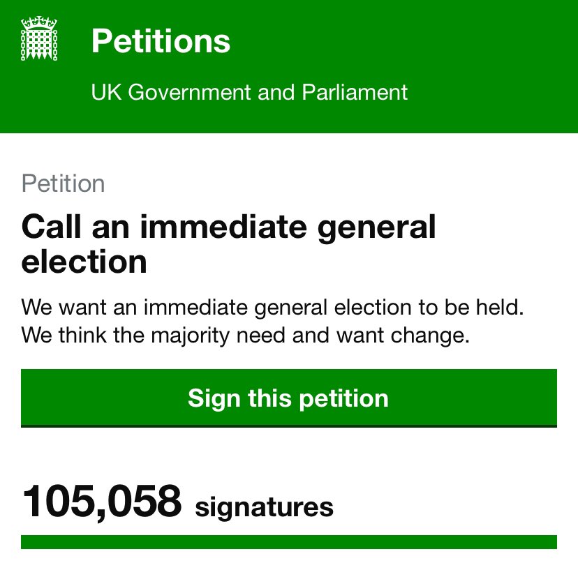 GBPolitcs's tweet image. 🚨BREAKING: Over 100,000 people have signed a petition calling for a general election