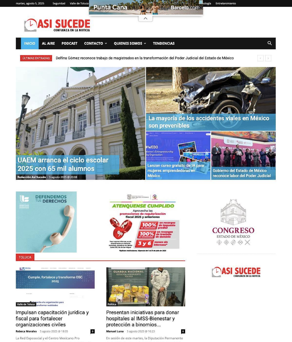 65 mil estudiantes iniciaron actividades escolares en la Universidad Autónoma del Estado de México en 40 espacios…
Visita asisucede.com.mx